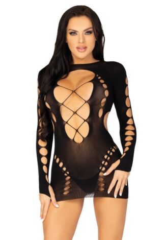 Netzkleid mit Zierschnürung