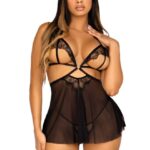 Babydoll mit offener Brust