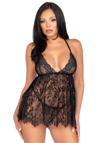 Babydoll aus floraler Spitze