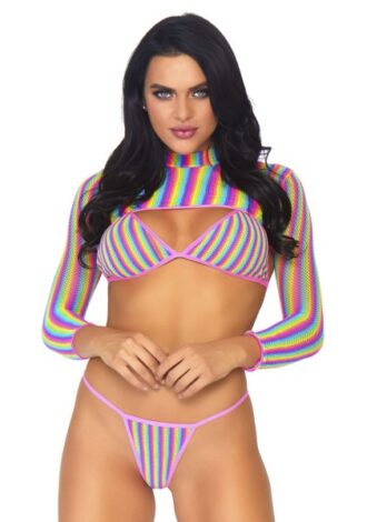 Dessous-Set mit passendem Oberteil ‚Rainbow‘