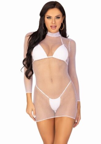 Netzkleid mit langen Ärmeln