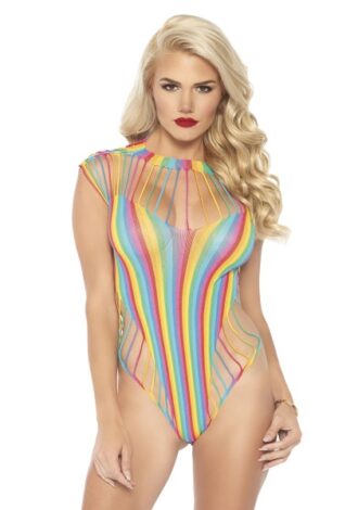 Netzbody mit Cut-Outs regenbogenfarben