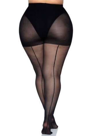 Strumpfhose mit Rücknaht – QueenSize