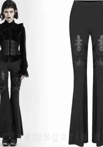 Schwarze, ausgestellte Leggings im Goth-Stil