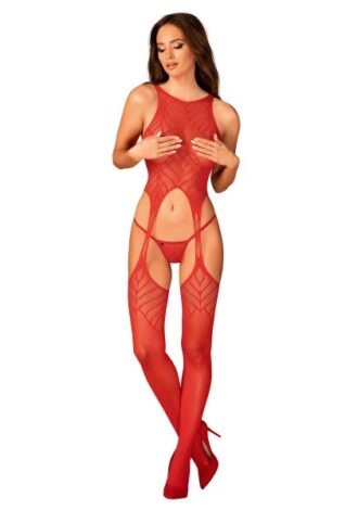 Bodystocking im Strapslook rot