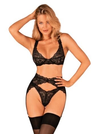 Dessous-Set aus Spitze schwarz