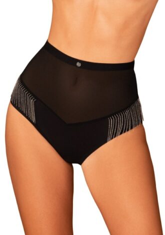 Panties mit transparentem Einsatz und Metallfransen