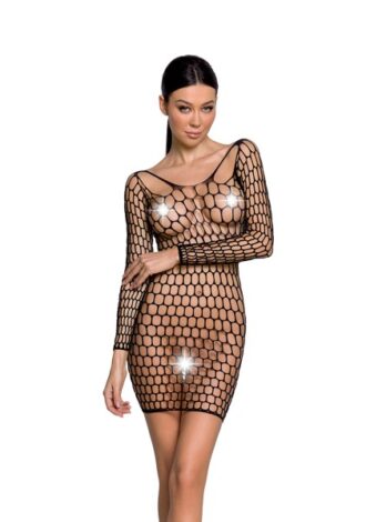 Netzkleid – grobmaschig – schwarz
