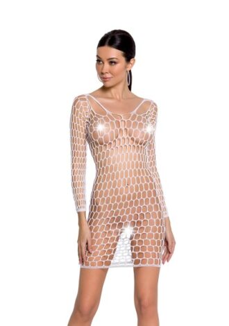 Netzkleid – grobmaschig – weiß