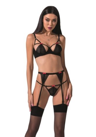 Dessous-Set mit Cut-Outs mit roten Schleifchen