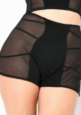 Schwarze Netz-Shorts