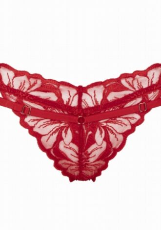 Roter Spitzen-Tanga