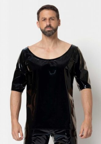LackShirt mit weitem Kragen