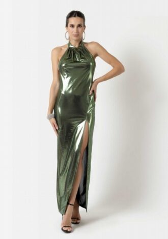 Langes grünes Kleid