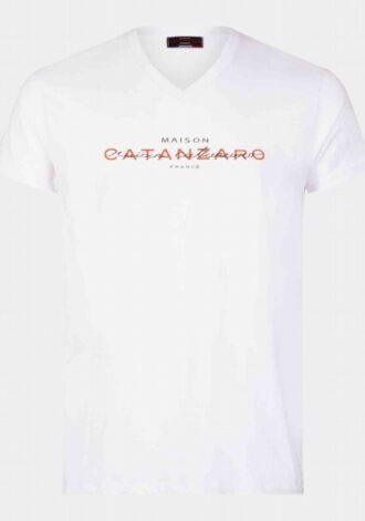 Weißes T-Shirt mit Schriftzug