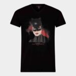 Schwarzes T-Shirt mit Katzenmmaske