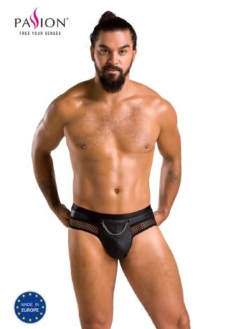Slip mit Netzeinsatz und Kette offen – schwarz