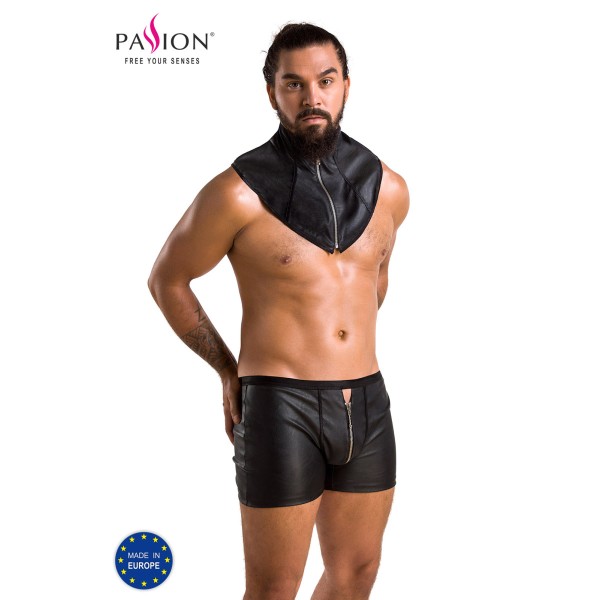 Set mit Kragen und Shorts mit Reißverschlüssen für Ihn - schwarz