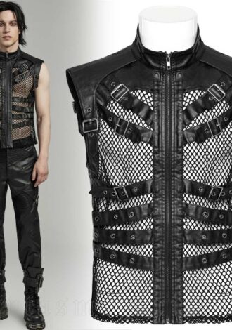 Herrenweste aus schwarzen Mesh