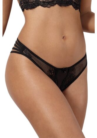 String mit Schleifchen – schwarz