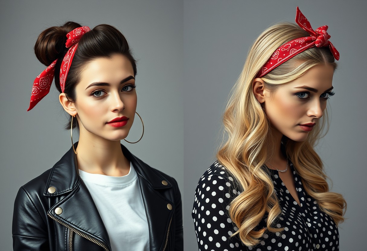 Bandana im Rockabilly-Stil binden – Varianten für kurze und lange Haare